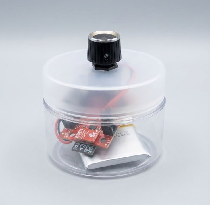 The Void Dial prototype &mdash; wireless rotary controller in clear enclosure